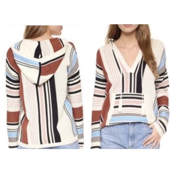 Tory Burch Hooded Sweater, Multicolor, Spring Summer 2016 SP Stripe Boho - Picture 1 of 7